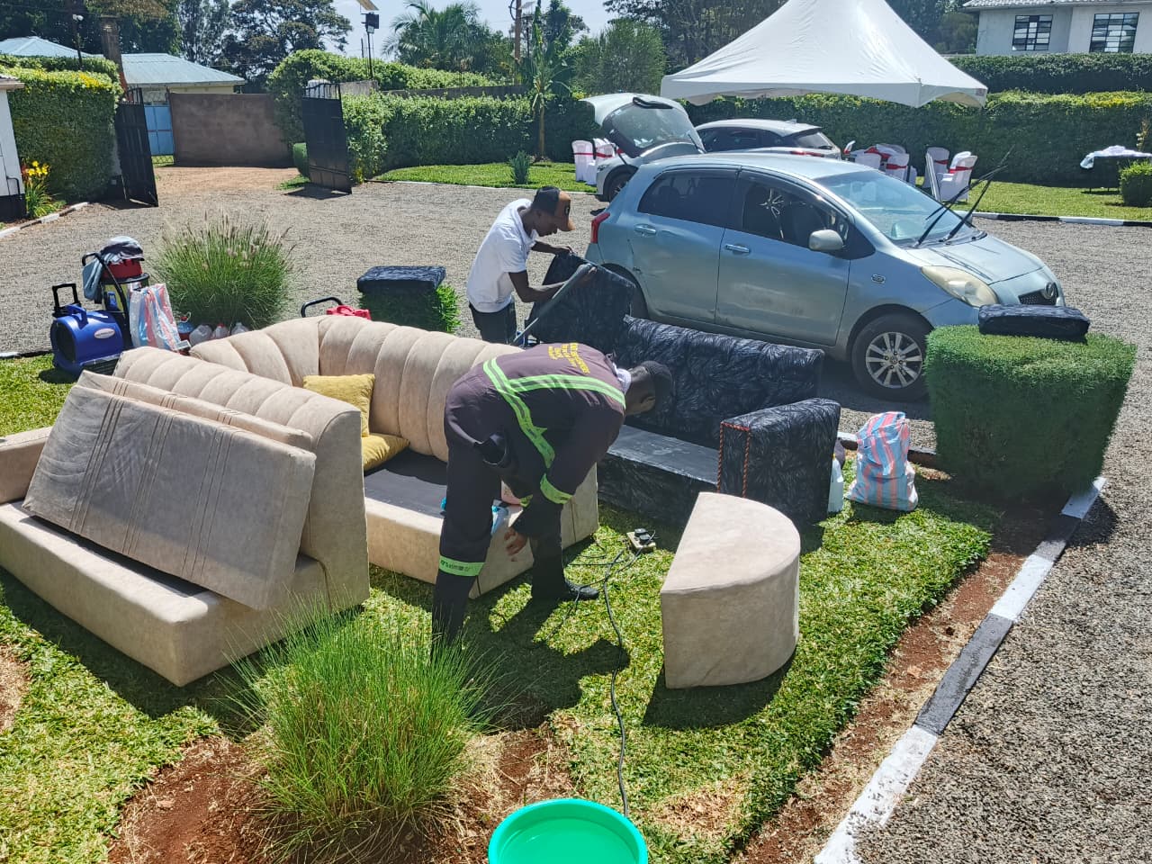 Deep steam sofa cleaning in Runda estate, Nairobi